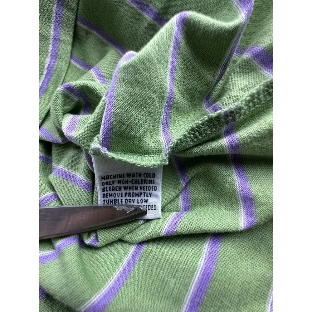 Polo Golf Ralph Lauren Polo Mens Large Green Striped Pima Cotton Logo Activewear